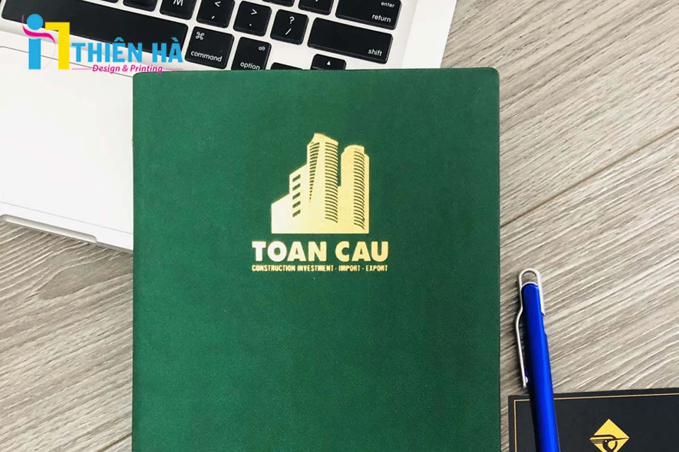 Sổ tay ép kim trên bìa da PU