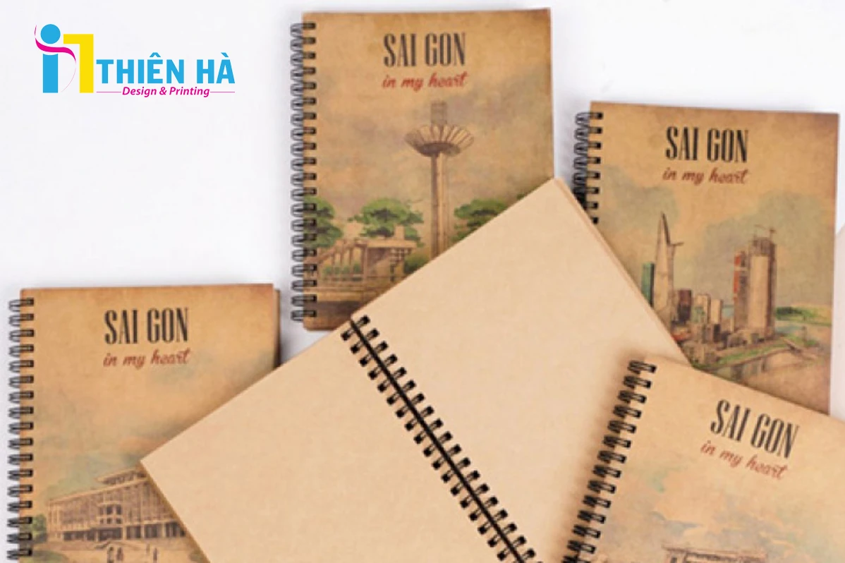 Sổ tay lò xo giấy Kraft
